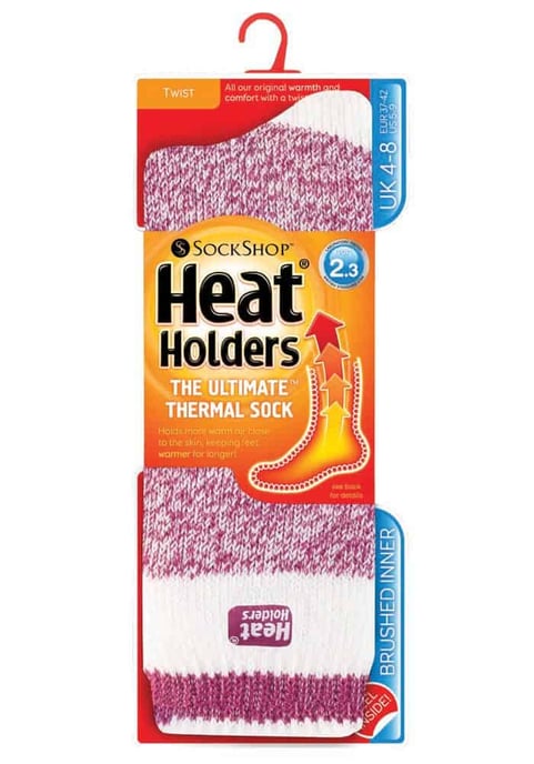 Heat Holders - Mönstrade varma termiska vinterstrumpor för damer 4-8 UK - Image 2