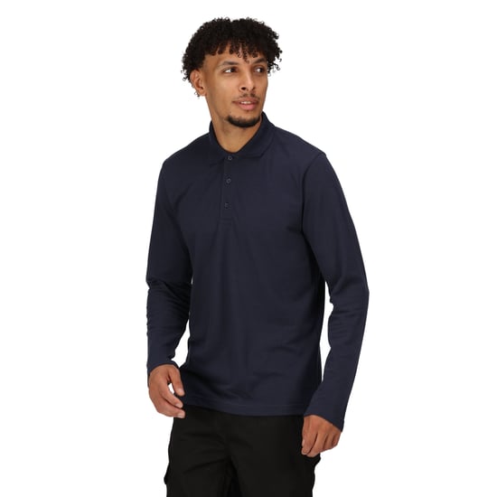 Regatta Mens Pro Long-Sleeved Polo Shirt (Navy)