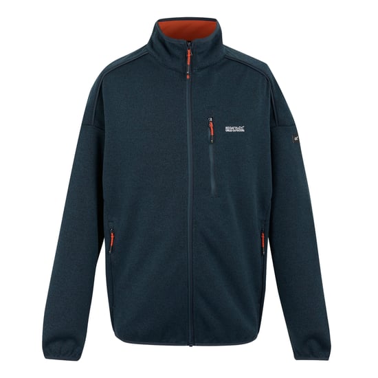 Regatta Mens Kames Full Zip Fleece Jacket (Moonlight Denim/Tangerine Tango) - Image 1