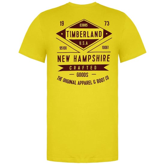 Timberland Short Sleeve Crew Neck Graphic Logo Yellow Mens T-Shirt A1LMZ M72