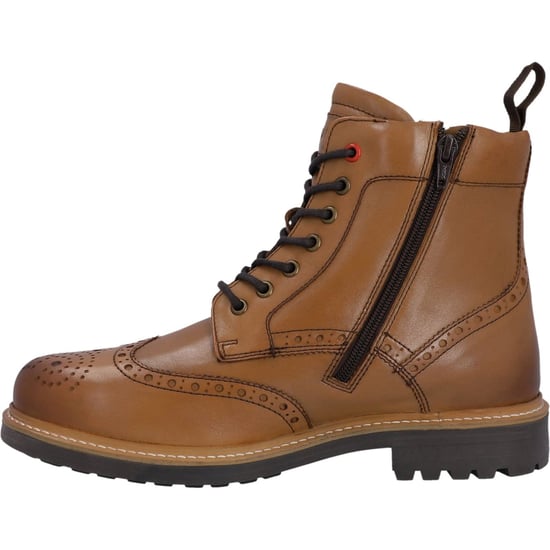 Hunter Cawdor Leer Heren Tan Brogues Schoenen - Image 5