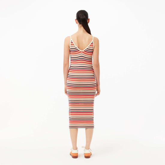 Women's Lacoste Long Striped Cotton Dress in Multi colour