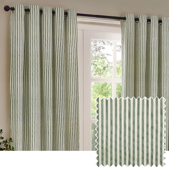 Yard Hebden Striped Cotton Eyelet Curtains - Image 1