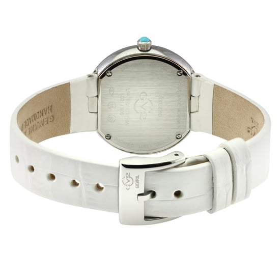GV2 Arezzo Womens Diamond Swiss Quartz Turquoise Dial, Genuine Italian Handmade Torquoise Leather Watch - Image 2