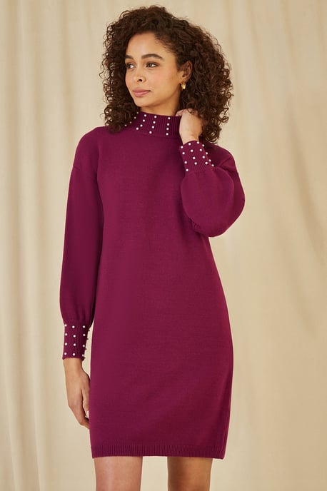 burgundy jumper dress bella burgundy cropped jumper dress coord – Glamify Famous For Loungewear