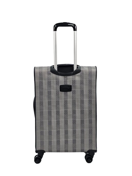 Lightweight Suitcases 8 Wheel Luggage Stripes Travel Soft Bags