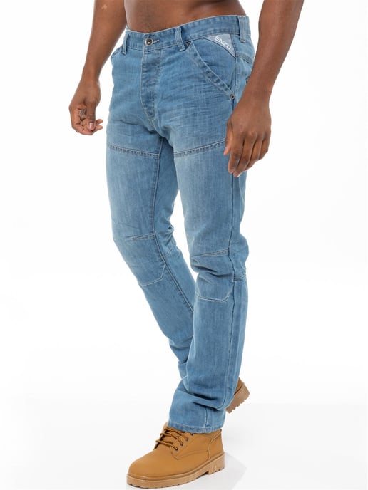 Enzo Denim Jeans raka ben för herrar - Himmelblå - Image 3