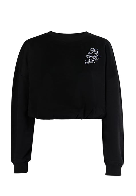 Mymo Cropped sweatshirt Dames zwart - Image 1