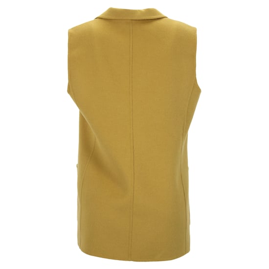 Max Mara Dubbelzijdig Vest in Gele Wol - Image 3