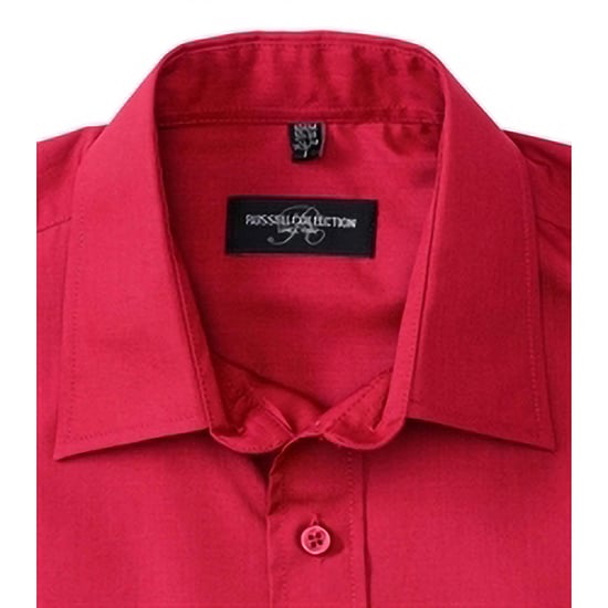 Russell Collection Mens Long Sleeve Shirt (Classic Red) - Image 2