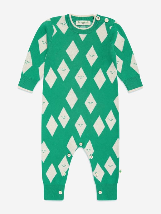 The Bonnie Mob Baby Aster and Damson Playsuit Gift Set in Green