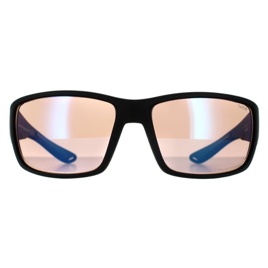 Bolle Wrap Mens Matte Black Phantom+ Blue Photochromic Polarised Sunglasses - Image 1