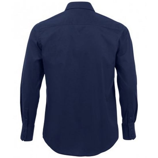 SOLS Mens Brighton Long Sleeve Fitted Work Shirt (Dark Blue) - Image 2