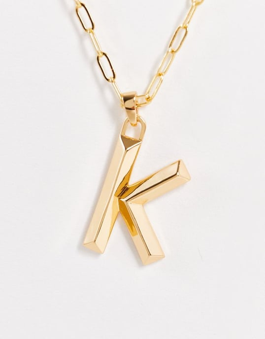 Topshop 14k gold plated K initial pandant necklace - Image 1