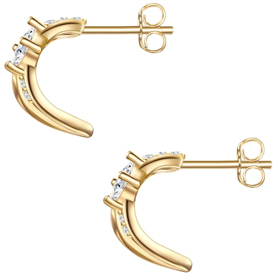 Stud earring sterling silver yellow gold zirconia white Glanzstücke München - Image 2