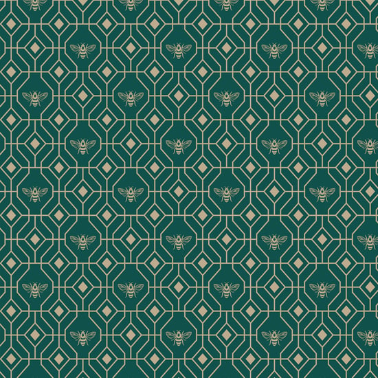 Bee Deco Gold Geometric Foil Wallpaper - Image 3