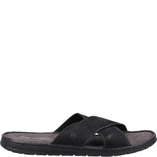Hush Puppies Mens Nile Crossover Leather Sandals (Black) - Image 3