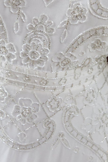 Cape Sleeve Tiered Embellished Wedding Dress - Image 5