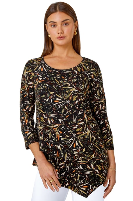 Leaf Asymmetric Layer Stretch Top