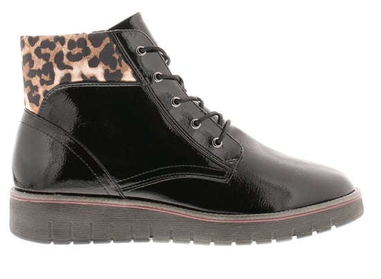 Marco Tozzi Womens Boots Ankle Mollie Lace Up black patent