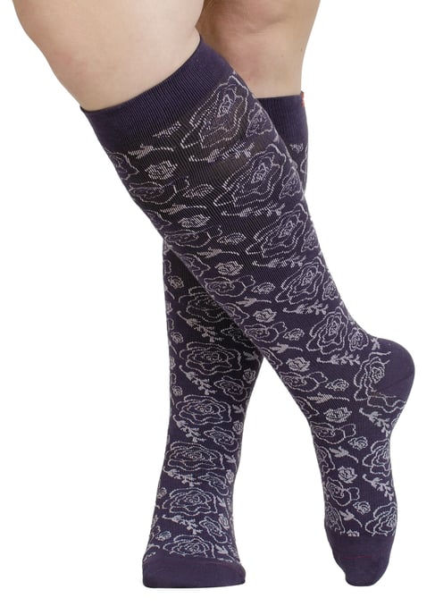 VIM&VIGR - Merino Wool Graduated Compression Socks 15-20 mmhg for Men & Women - Vintage Purple - Image 2
