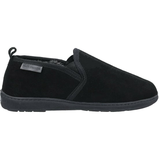 Hush Puppies Mens Arnold Slip On Leather Slipper (Black) - Image 2