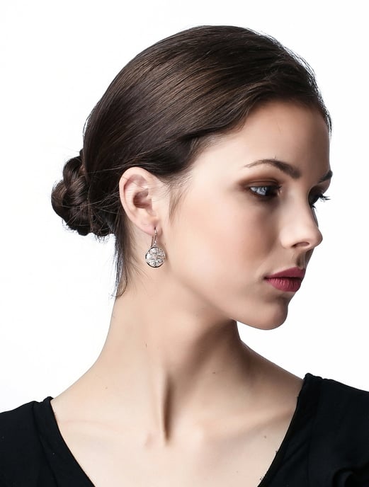 Orphelia 'Oceane' Dames 925 Sterling Zilveren Dangle Oorbellen - Zilver ZO-7090 - Image 4