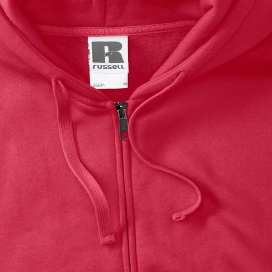 Russell Mens Authentic Full Zip Hooded Sweatshirt / Hoodie (Classic Red) - Image 5