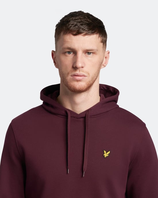 Lyle & Scott Pullover Hoodie in Burgundy - Image 5