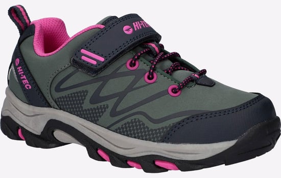 Hi-Tec Blackout Low Polyester Soft Shell Meisjes Donkere Bos/India Inkt/Roze Wandelschoenen - Image 2
