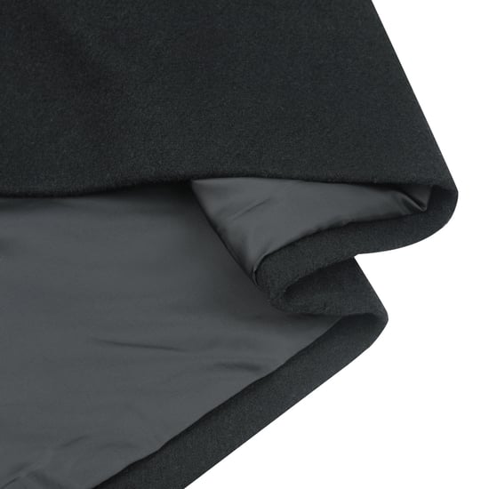 Men's Wool Long Slim Fit Stand-Up Collar Business Coat for Winter Black