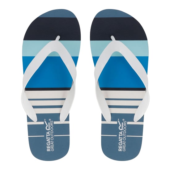 Regatta Heren Bali gestreepte teenslippers (Blauw) - Image 3