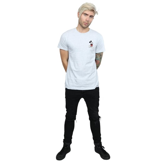Disney Heren Mickey Mouse Kickin Retro Borst T-shirt (Sportgrijs) - Image 4