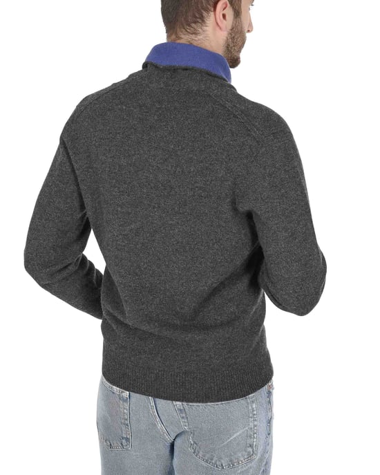 Crown Of Edinburgh Cashmere Mens Shawl Collar Sweater Coe 0011 Navy