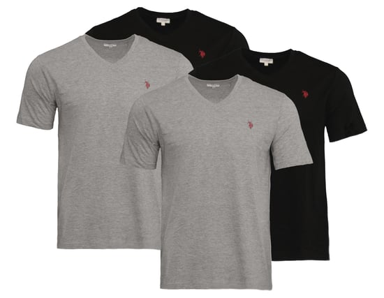 U.S. Polo Assn. 4 PACK V-neck - T-shirt basic in Black/Multicolour