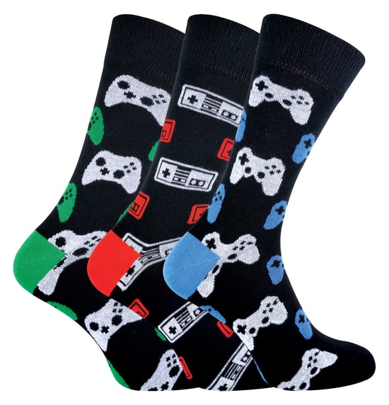 Herr Retro Gaming Funky Novelty Videospel Strumpor 6-11 | 3 Par - Image 1