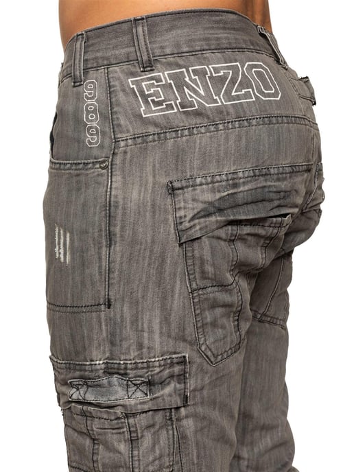 Enzo | Combat Denim Jeans för herrar - Grå - Image 4
