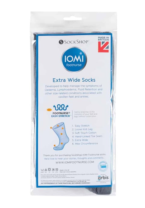 IOMI - Extra brede zachte katoenen oedeemsokken - Donker Grijs - Image 2