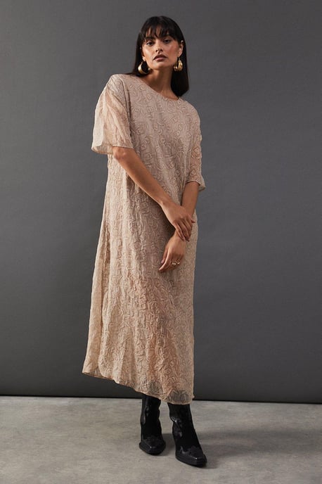 Premium Tissue Organza Midaxi T-shirt Dress - Image 1