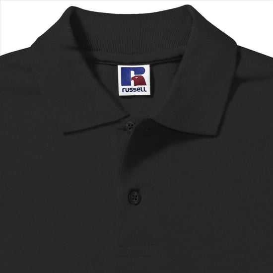 Russell Heren 100% Katoenen Korte Mouw Poloshirt (Zwart) - Image 2