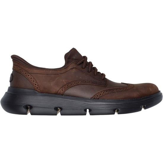 Skechers Garza Sully Leer Heren Cacao Veterschoenen - Image 5