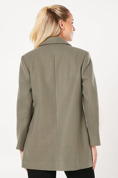 Dorothy Perkins Womens Coat Green Polyester Pockets Button Woven - Image 3