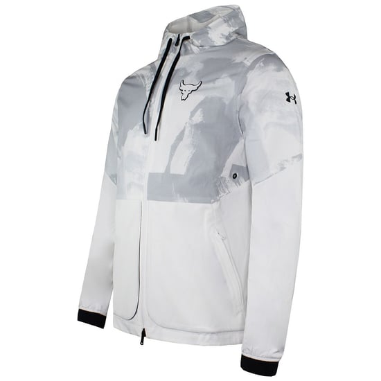 Under Armour Long Sleeve Zip Up White Mens Legacy Windbreaker Jacket 1362759 112 - Image 2