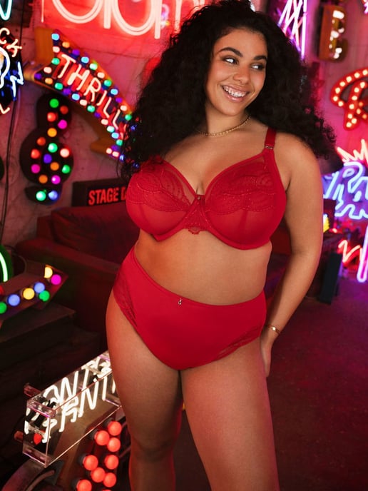Priya Plunge Bra Haute Red