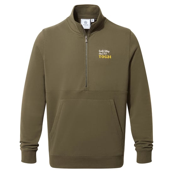 Renard Mens Zip Neck Khaki