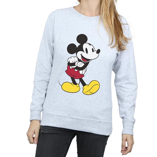 Disney Womens/Ladies Classic Mickey Mouse Sweatshirt (Heather Grey) - Image 5