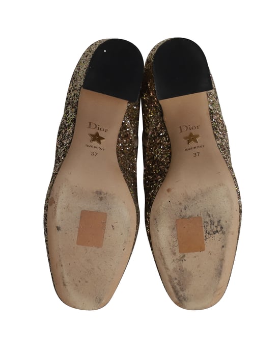 Dior D-Circus Glitter Ankle Boots in Gold Leather - Image 5