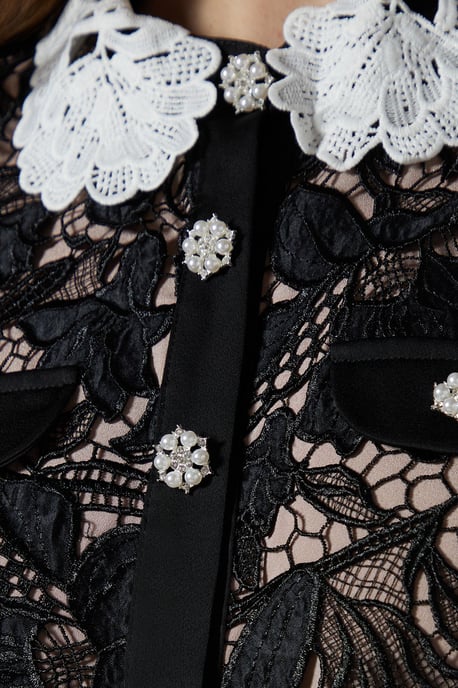 Lace Shirt Dress Contrast Colour
