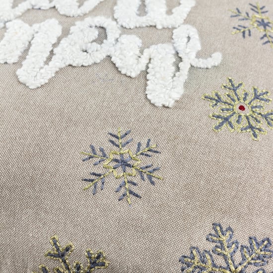 Paoletti Winter Let It Snow Embroidered Cushion Cover - Image 4