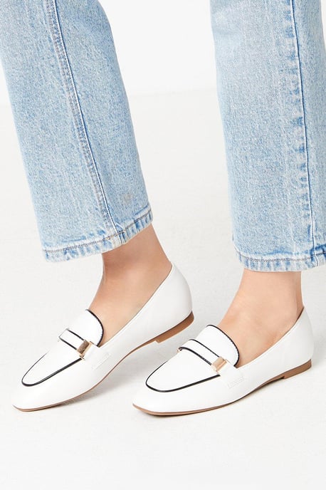 Lettie Contrast Piping Snaffle Loafers